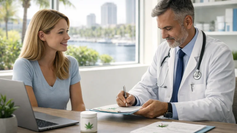 Patient consulting with a certified doctor about a Medical Marijuana Card in St. Petersburg, Florida