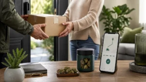 Cannabis delivery service bringing medical marijuana products to a patient’s home.