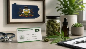 How to Get a Medical Marijuana Card in Pennsylvania with patient card and cannabis products.