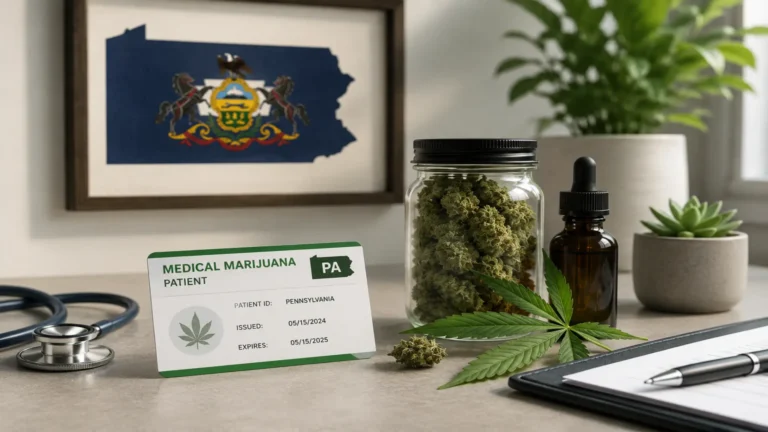 How to Get a Medical Marijuana Card in Pennsylvania with patient card and cannabis products.