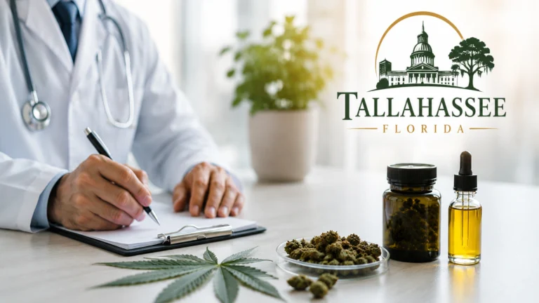Medical Marijuana Card in Tallahassee consultation with a licensed physician and cannabis products.
